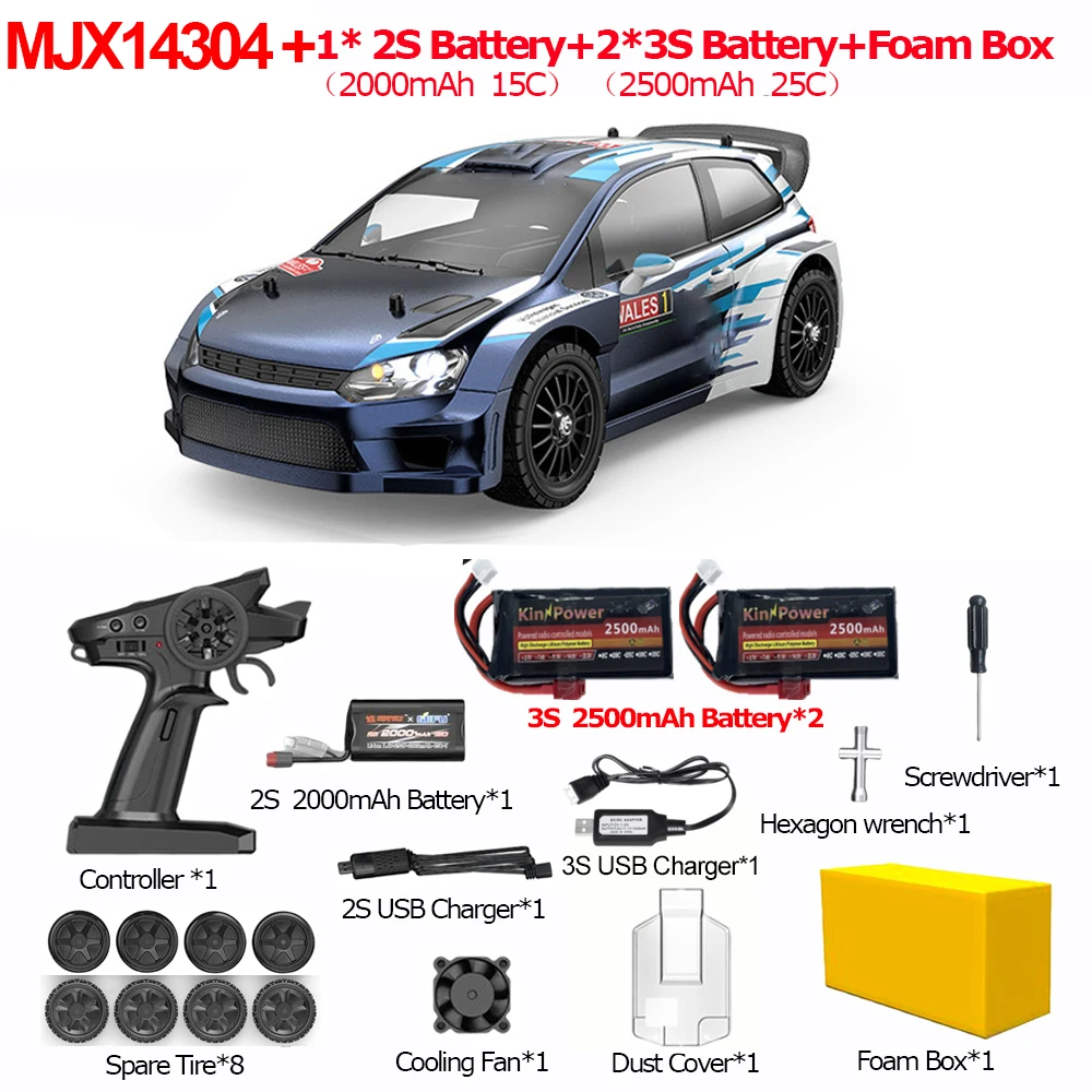 هايبر الذهاب MJX14304 1/14 RC سيارة 4WD 65 km/ساعة فرش 2.4G التحكم عن بعد سيارة عالية السرعة على الطرق الوعرة سباق السيارات هواية RC اللعب