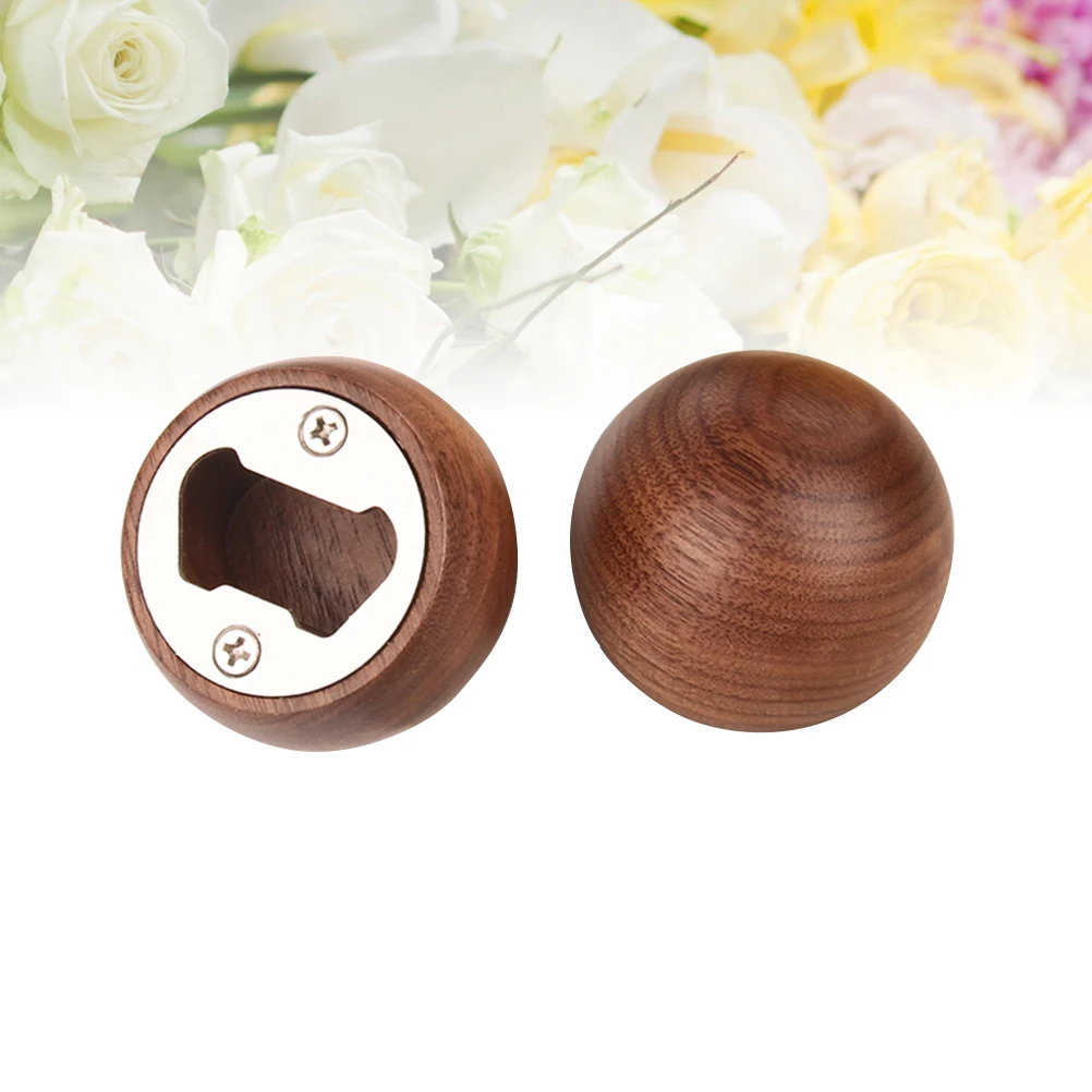 

Stainless Steel Bottle Opener Creative Design for Home Kitchen Wood Material Beer Portable Travel Camping Party Favor