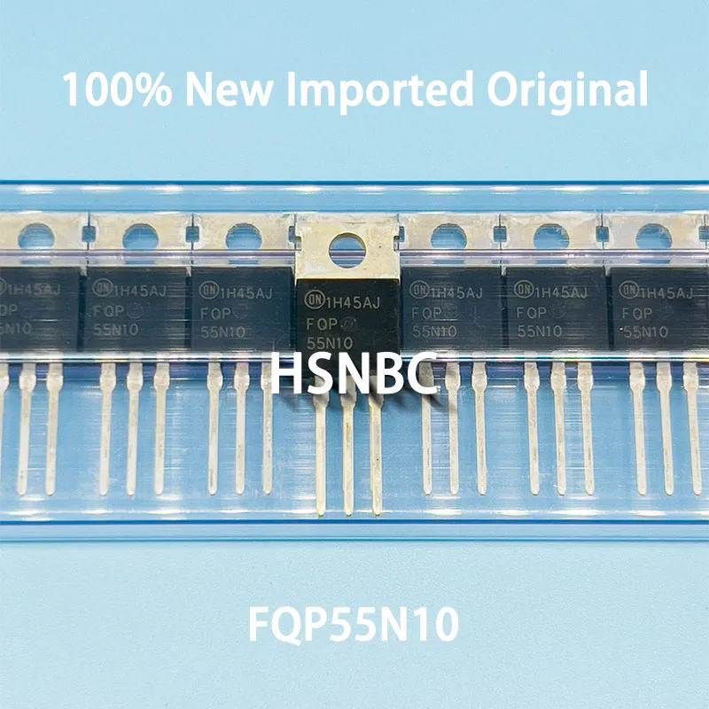 10Pcs/Lot FQP55N10 55N10 TO-220 100V 55A MOSFET N-Channel Field-effect Transistor 100% New Imported Original