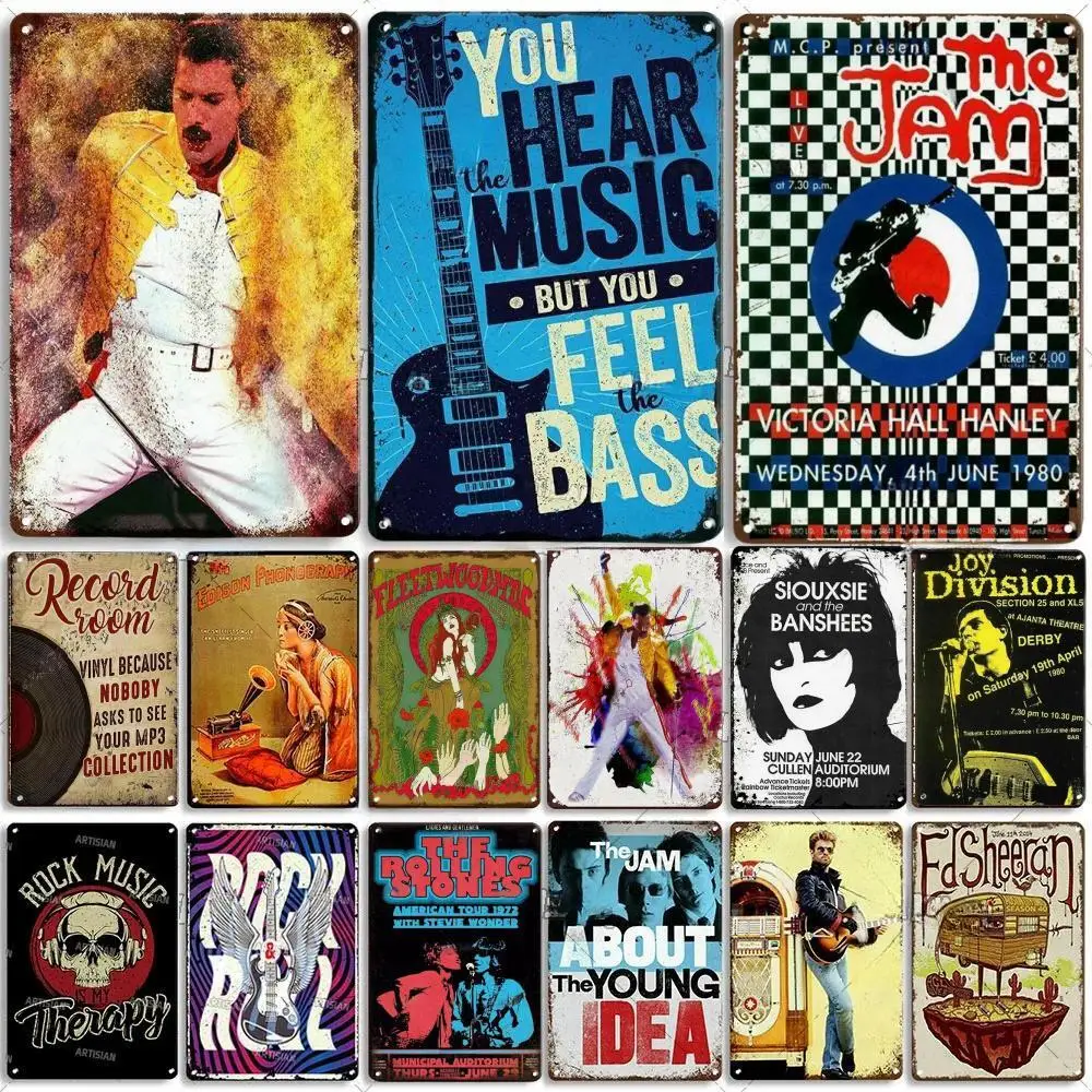 Vintage Rock&Roll Metal Poster ROCK Band Metal Tin Sign Music Metal Plate Bar Man Cave Home Cafe Sign Metal Plaque Wall Decor