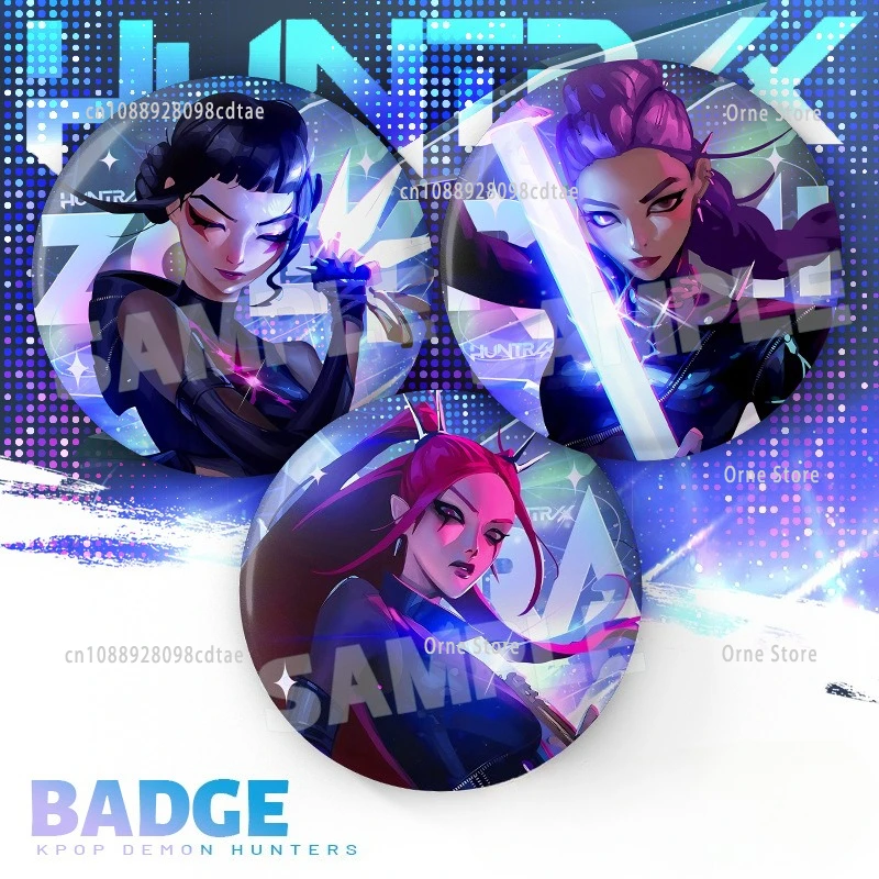 

Kpop Охотник на демонов, кнопка, булавка Zoey Rumi Mira 75 мм, значок, булавка, веер, подарок, сумка для одежды, аксессуары, подарок на праздник, день рождения