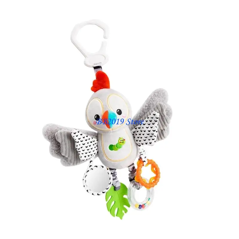 Q0KB كارتون قطيفة على شكل حيوان سرير أطفال متنقل مهدئ لعبة شخشيخة ملحق لغرفة الحضانة #3