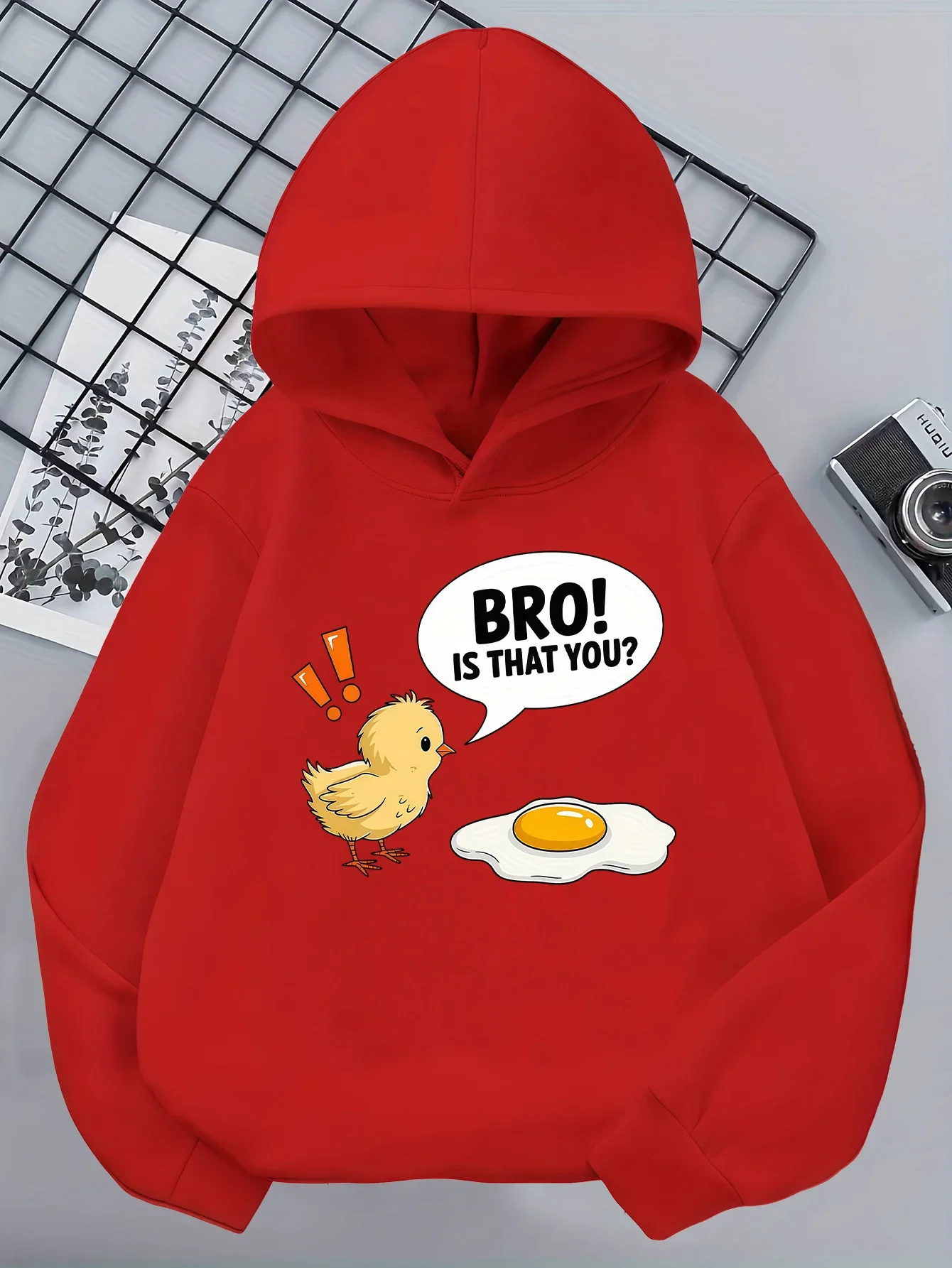 Kids Funny Chick Egg Graphic Printed Black Hoodie Bro Is That You Sweatshirt Loose Autumn Winter Active Streetwear Top