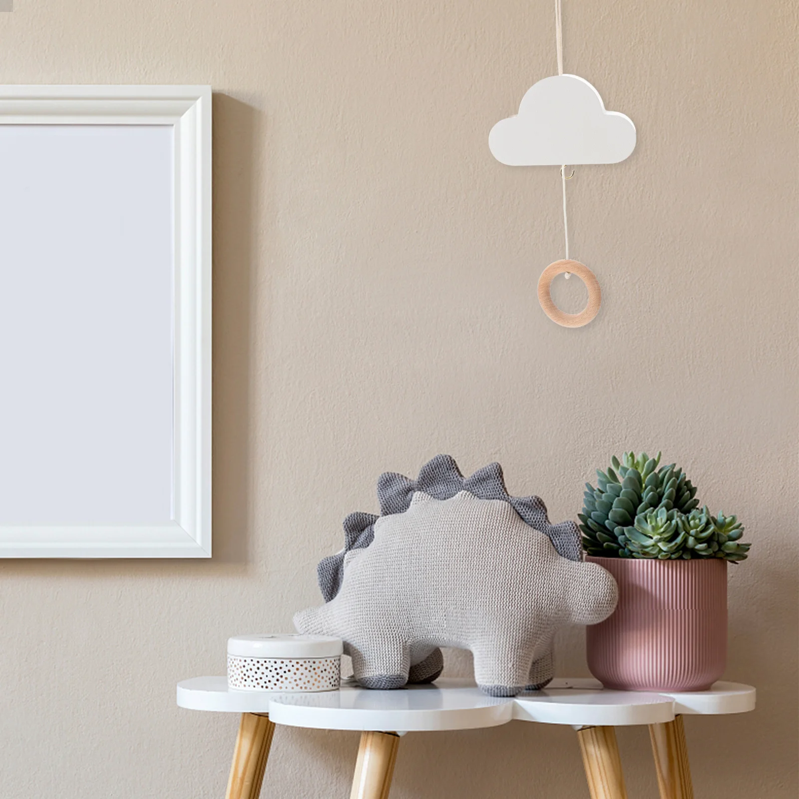 سرير أطفال متنقل على شكل سحابة موسيقية بسيطة لحديثي الولادة مهدئة للنوم بوهو معلقة عتيقة لديكور الحضانة #2