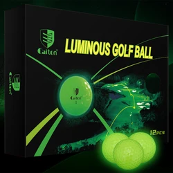 Caiton Glow Golf Balls for Night Sports，Tournament Fluorescent Glowing in The Dark Golf Ball，Long Lasting Bright Luminous Balls