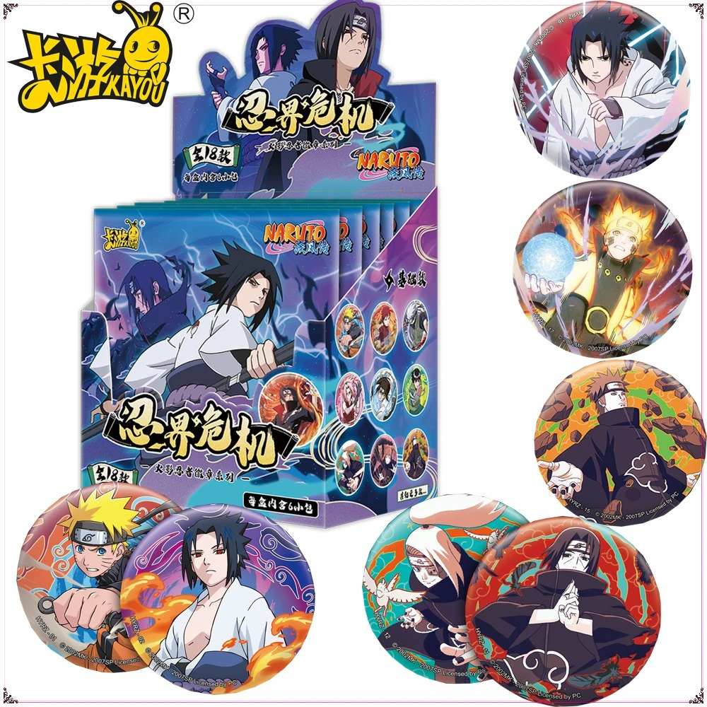 

New Kayou Naruto Cartoon Anime Peripheral Round Badge Graffiti Style Collection Trendy Brooches Adorable Christmas Gifts for Kid