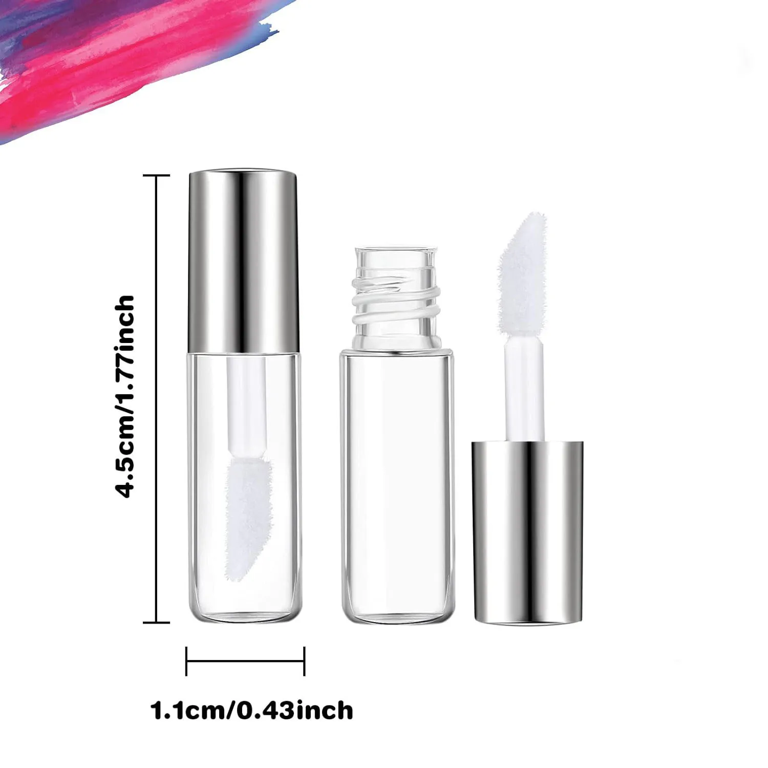 New Empty Lip Gloss Tubes Containers Clear Lip Balm Bottle with Rubber Stopper for Women DIY Makeup Lip Samples