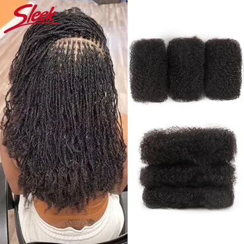 Imagen 2 del producto Cabello humano Afro rizado elegante a granel para trenzar cabello peruano QVR Remy a granel para rastas Color Natural trenzas africanas
