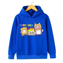 Lanky Box Print felpa con cappuccio Baby Boy Funny Cartoon Streetwear Stone Cats Print abbigliamento per bambini ragazze felpa a maniche lunghe Pullover