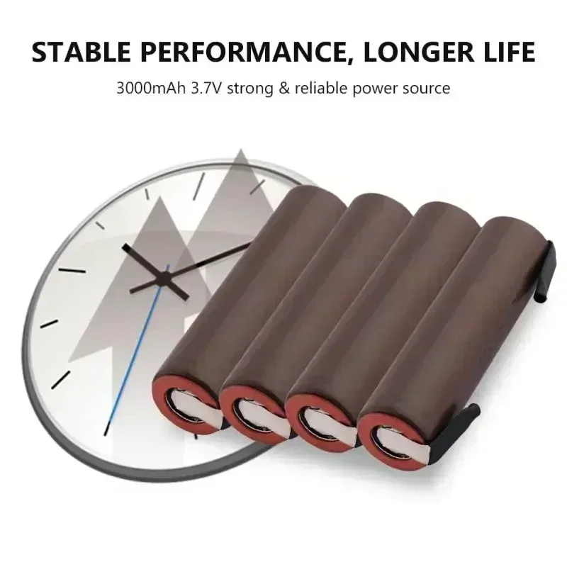 

Original Battery 18650 HG2 3000mAh with Strips Soldered Batteries for Screwdrivers 30A High Current + DIY Nickel Inr18650 Hg2
