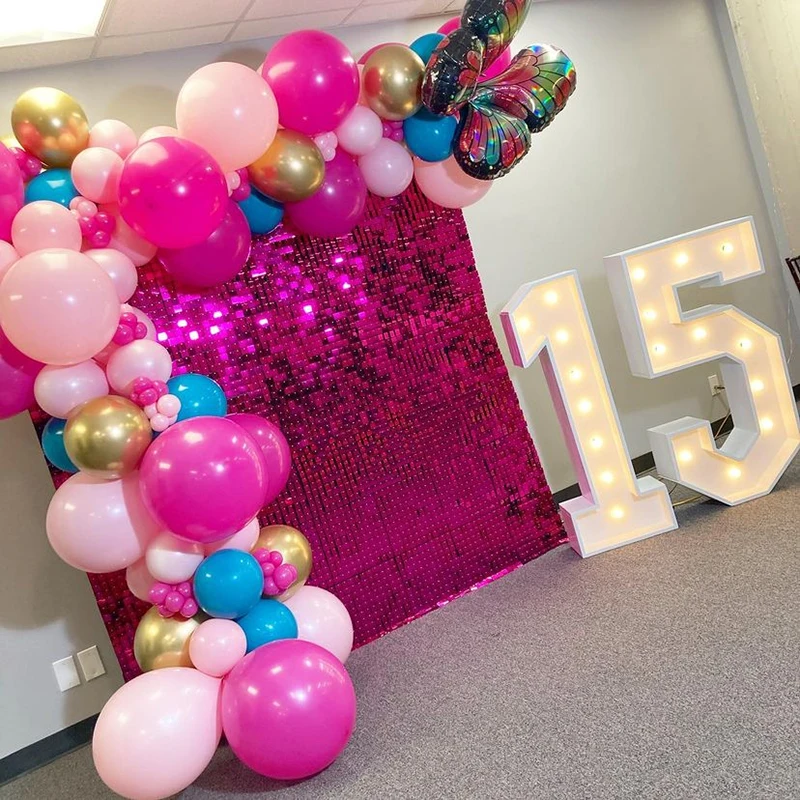 16/18 stücke Dekorative 3D Bachelorette Party Vorhang Schimmer Pailletten Wand Hintergrund Panels Hochzeit Engagement Zimmer Hintergrund Dekor