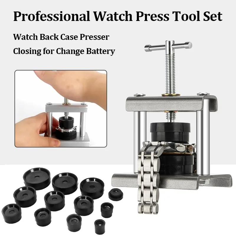 Watch Press Set Professional  Metal Capping Machine Watch Back Case Presser Closing for Change Battery Watchmaker Maintenance