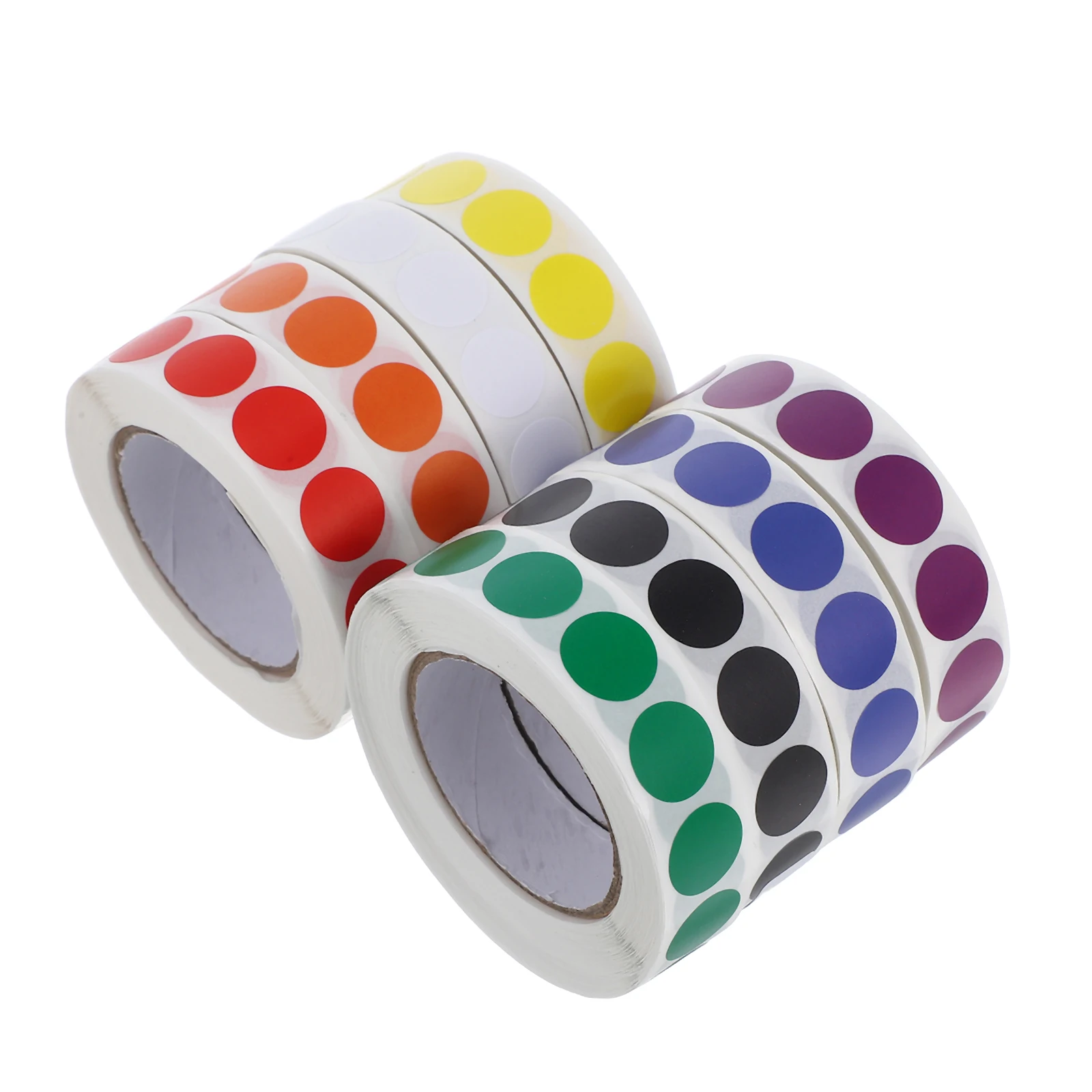 

8 Rolls Small Dot Labels Circle Color Sticker Dots Writable Surface Removable Adhesive Coding Labels Mini Coated Paper