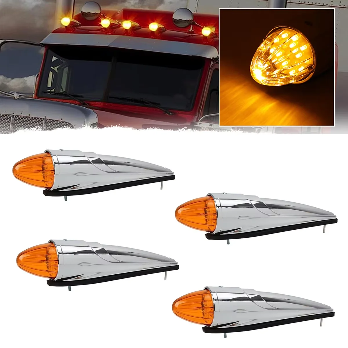 

1 шт. 17 светодиодный Янтарный маркер для грузовой кабины, габаритный ходовой фонарь на крыше, высокая яркость 12-24 В для прицепов, грузовиков, автомобилей, универсальный