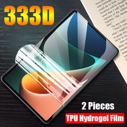 2PCS Fully Clear Hydrogel Film for Xiaomi Pad 5 Pro 4 5 Full TPU Screen Protector Tablet Transparent for Mipad 5 MiPad 4 Plus