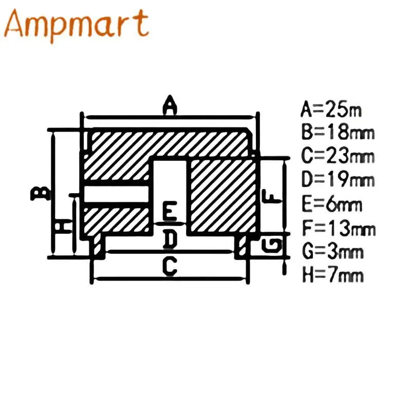 25x18MM Gitarrenverstärker-Drehknopf, Aluminiumlegierungsknopf, CD HIFI Lautstärkeregler, Auto-Mittelkonsolen-Drehknopf. Innenloch 6,0MM – Detail 1