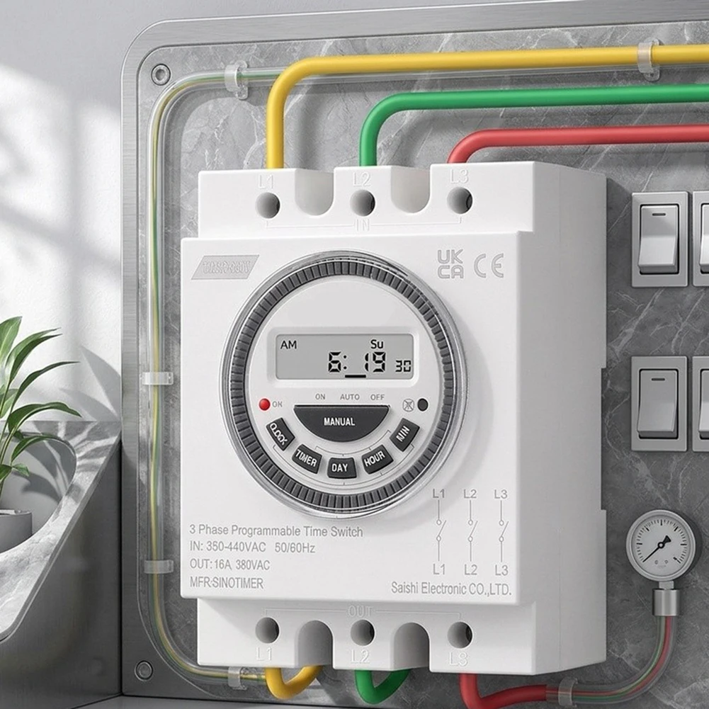 TM619 Three Phase 380V Timer Switch with Neutral Wire Free Design for Easy Installation in Water Pump and Motor Systems