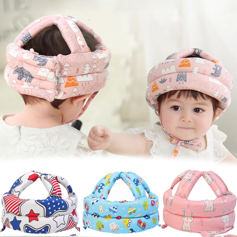 Gorros anticaída con protección para la cabeza de bebés y niños pequeños, almohadilla protectora para la cabeza de 360 grados, casco transpirable