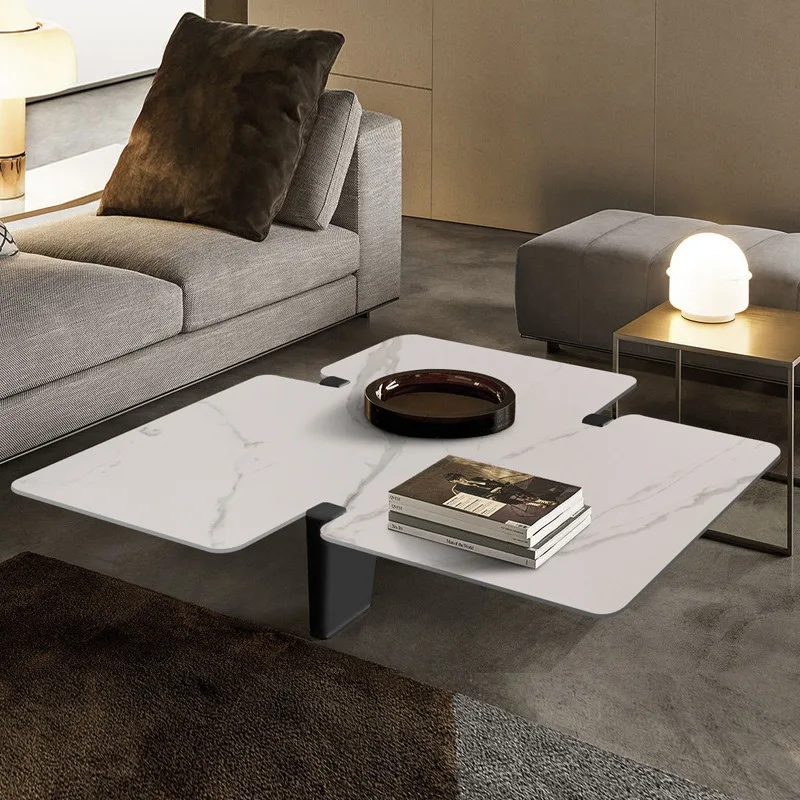 Special-shaped design coffee table hotel lobby villa model room marble square coffee table