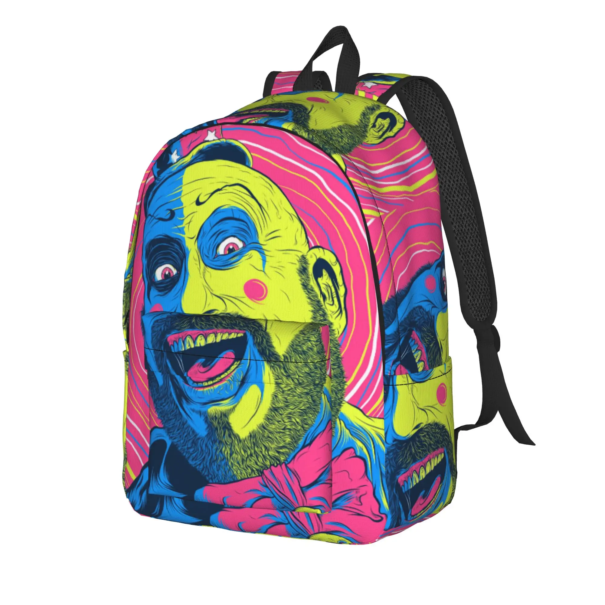 Killer Klowns From Outer Space Wax Backpack  Travel Backpacks Boy Custom Big School Bags Cool Rucksack