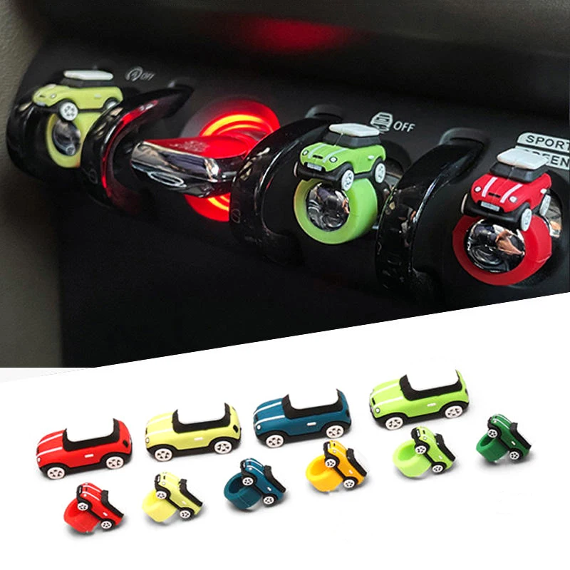 For BMW MINI Cooper F54 F55 F56 F60 R55 R56 R60 Accessories Silicone Car Model Button Cover Ornaments Start Stop Button Stickers