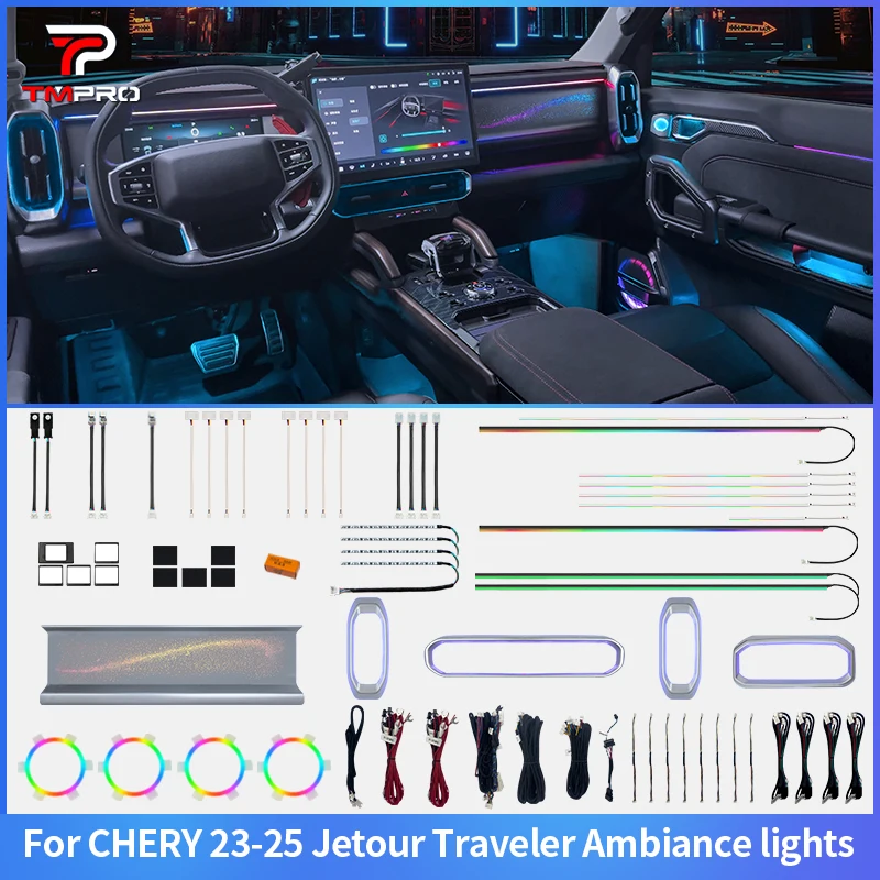 

TMPRO 64 Colors LED Ambient Lighting for 2023-2024 JETOUR Travelers T2 Co-pilot Automotive Interior Decoration