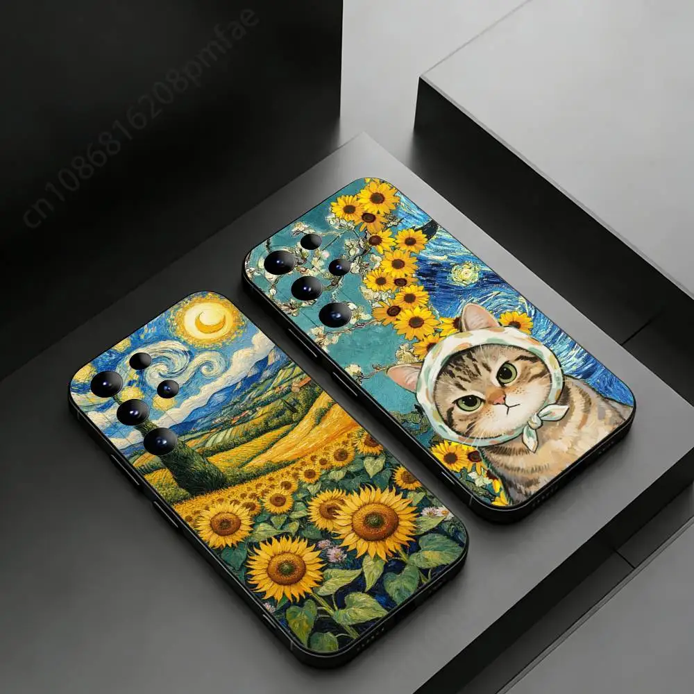 Van Gogh Sunflowers Phone Case For Samsung Galaxy S26,25,24,23,22,21,20Plus Ultra