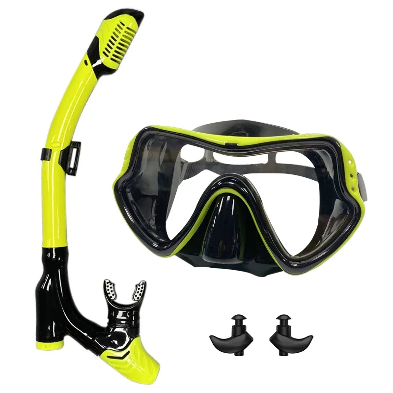 QYQ Diving Mask Professional Snorkel Diving Mask and Snorkels Goggles Glasses Diving Swimming Easy Breath Tube Set Snorkel Mask