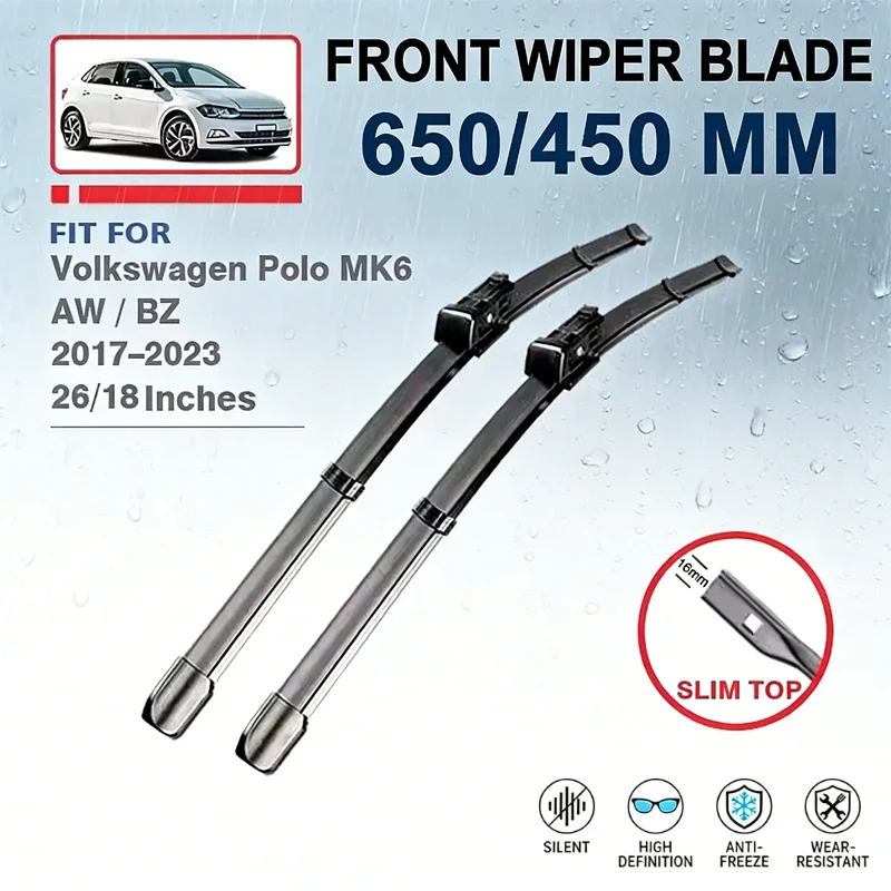 

Front Wiper Blades 26"+18" For Volkswagen VW Polo MK6 6 AW BZ 2017-2023 GTI R LINE Windshield Windscreen Car Accessories 2022
