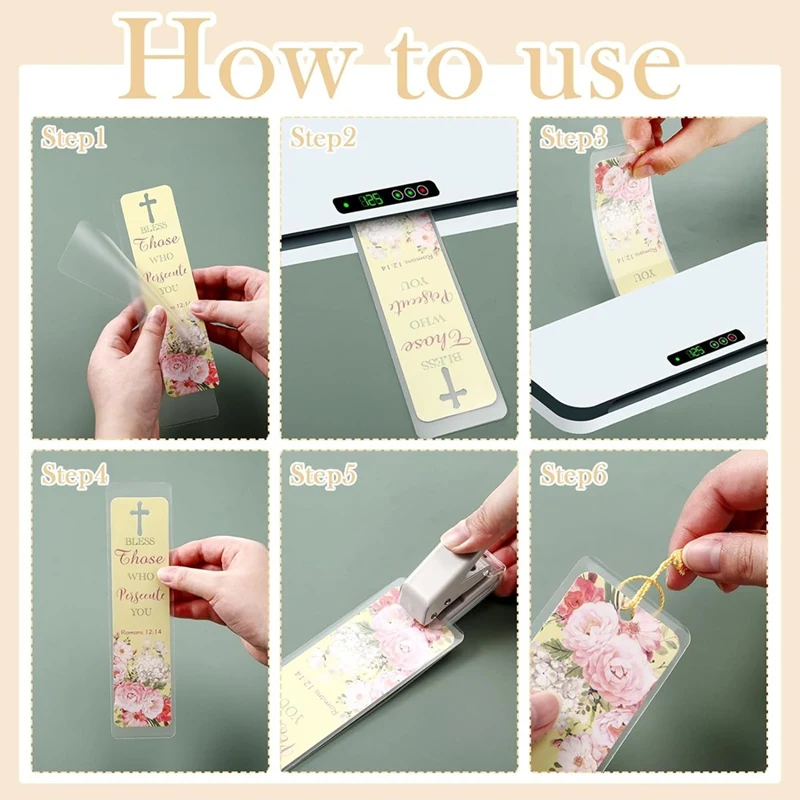 Bookmark Laminating Pouches Set For Book Lovers School Home Office