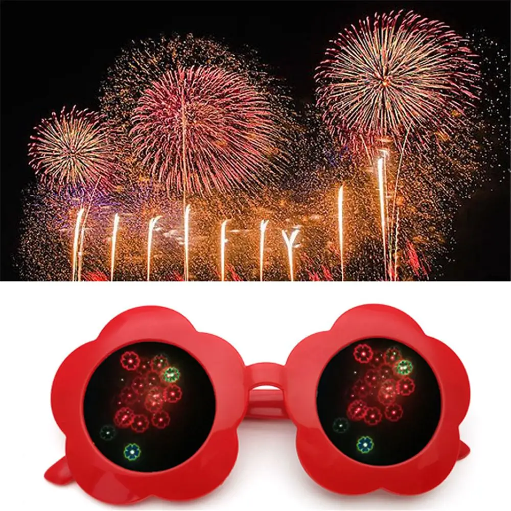 

Party Rave Glasses Lights Change to Firework Shape Fireworks Diffraction Glasses Special Effect Glasses Sunflower Shaped
