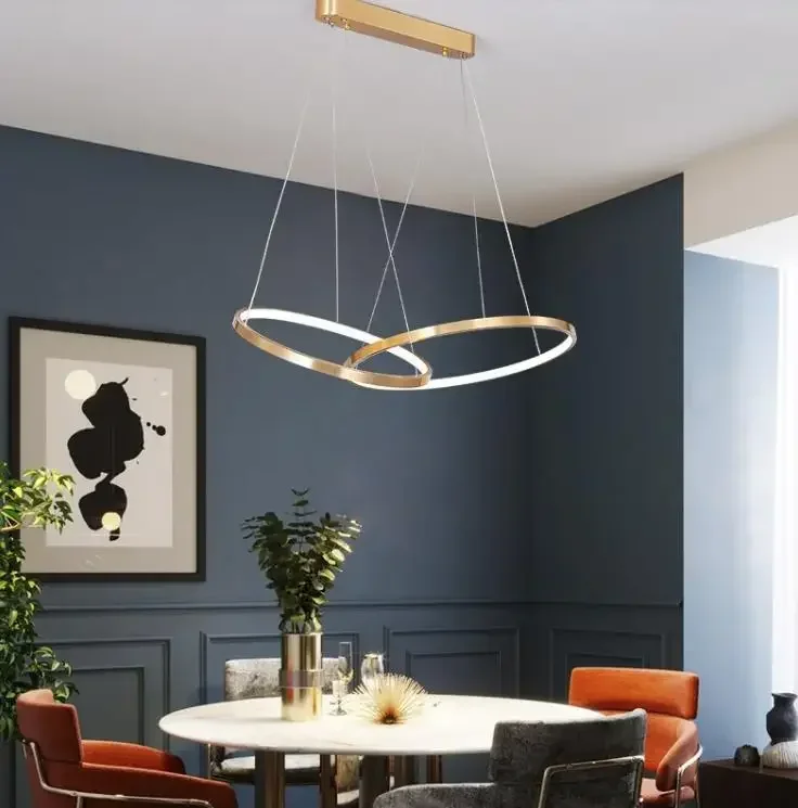 Postmodern LED Chandelier lighting living room Pendant Lamp bedroom dining home deco Ring Round Hanging Lights