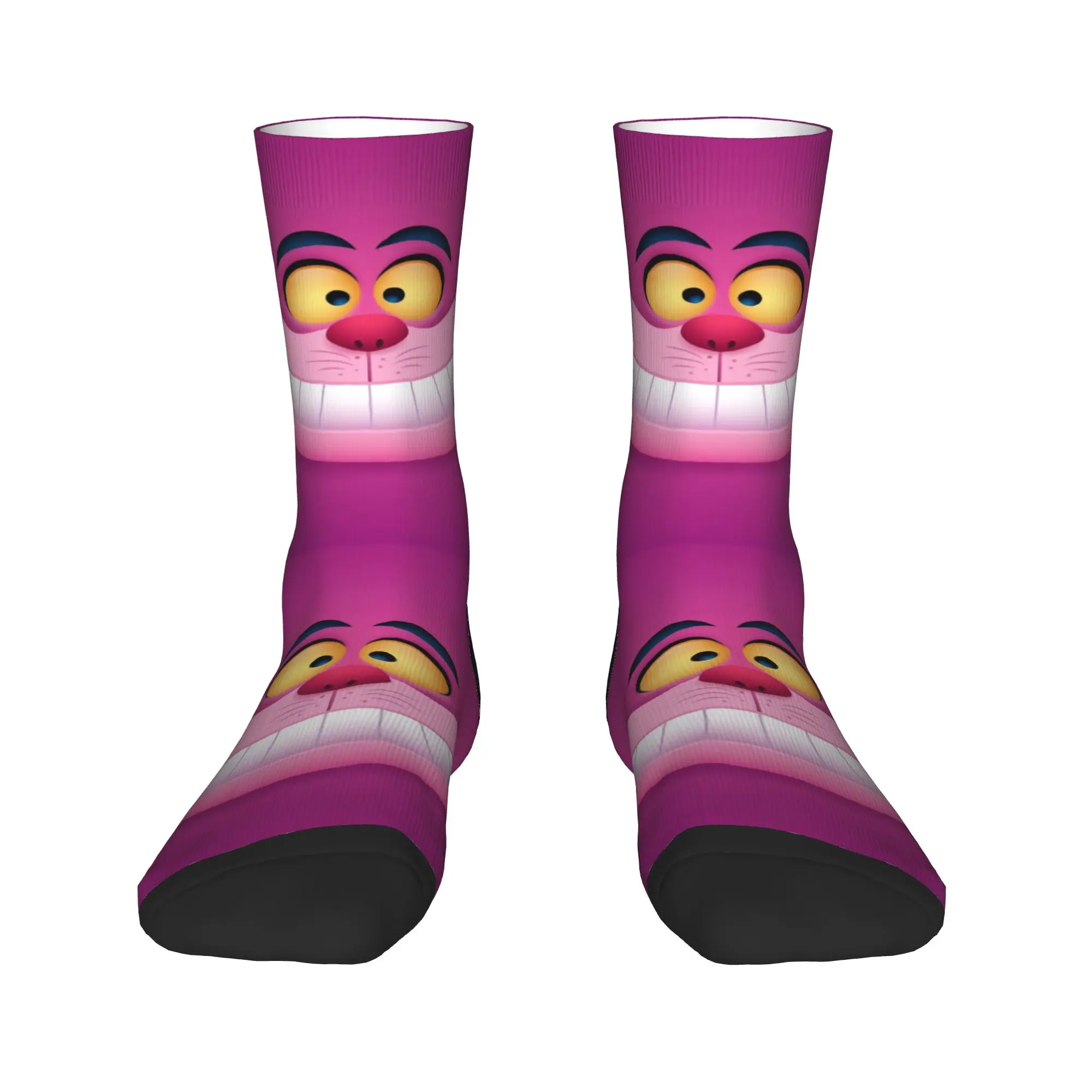 

Alice In Wonderland Cheshire Cat Mens Crew Socks Unisex Novelty Spring Summer Autumn Winter Dress Socks