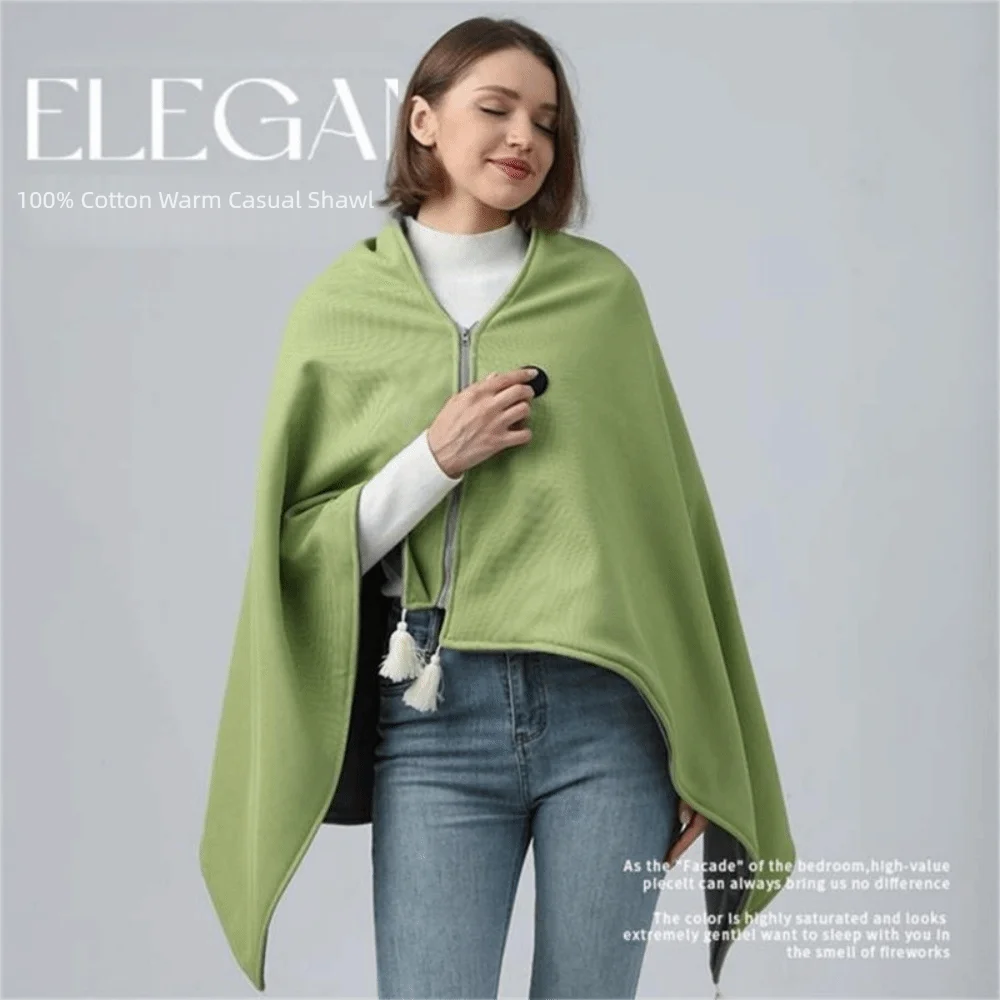 ユニセックス冬ショールブランケット快適なウェアラブル電気毛布usb加熱洗える暖かいショールオフィスキャンプ家庭用