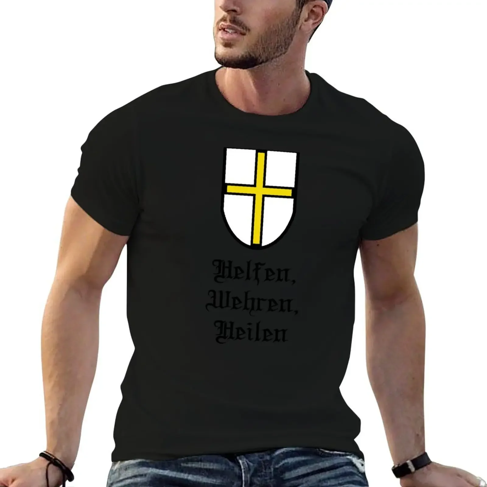 Teutonic Order Shield with Slogan T-Shirt animal prinfor boys quick drying Aesthetic clothing mens t shirts casual stylish