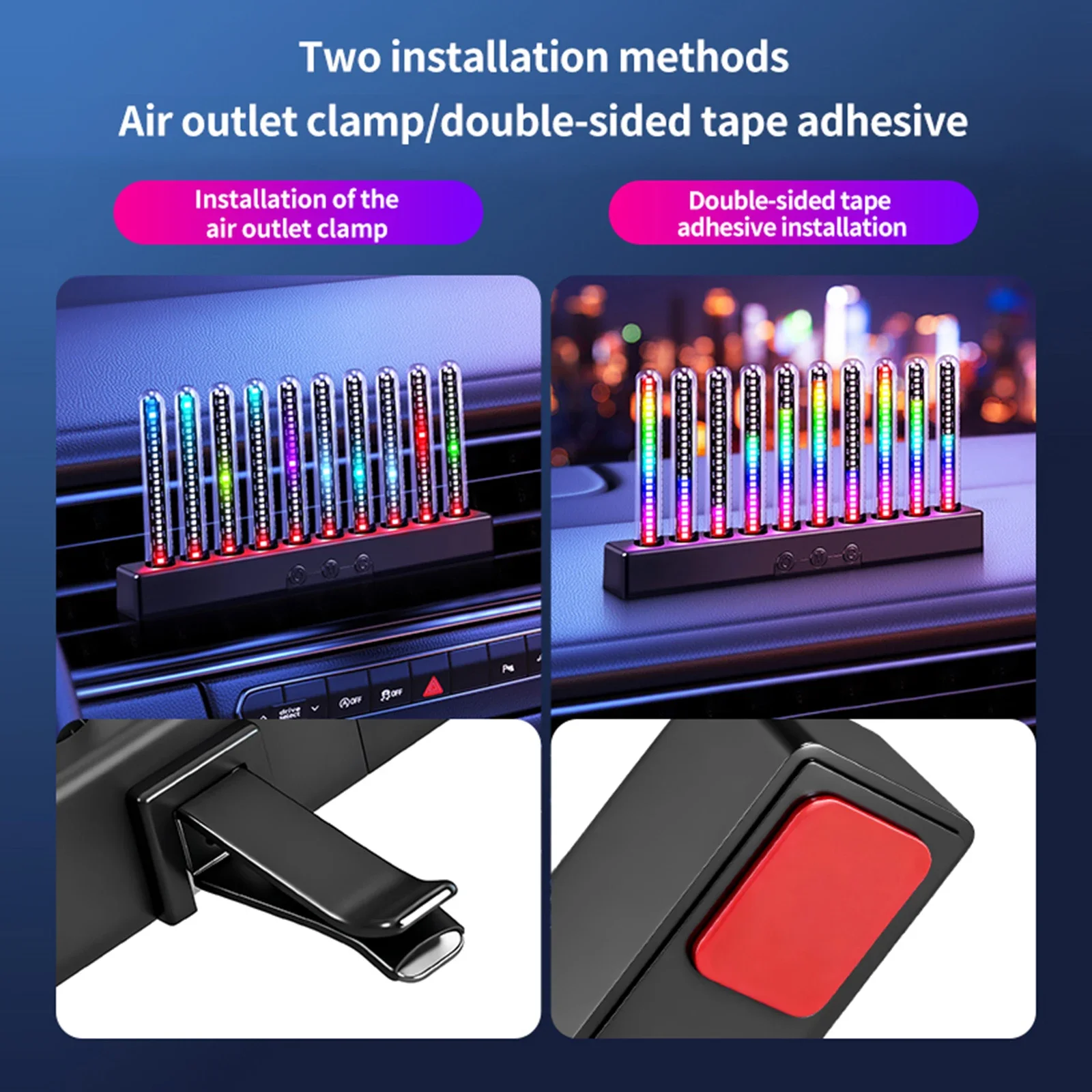 Einstellbares LED-Spektrumlicht mit mehreren RGB-Farben für die Innenausstattung von Autos zur Dekoration und als Innenzubehör. – Detail 15