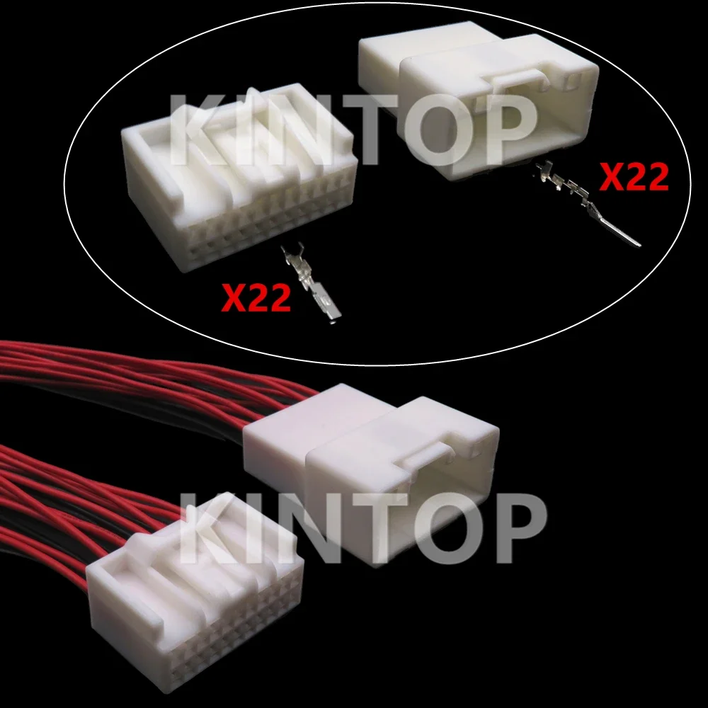 

1 Set 22 Pins AC Assembly Auto Accessories Automobile Cable Connector 7282-5834 7283-5834 Car Low Power Male Plug Female Socket