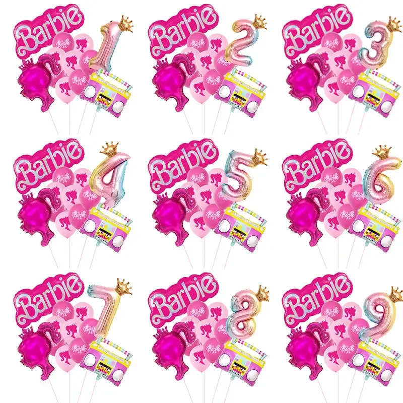 Barbie Geburtstag Party Dekoration Aluminium Folie Ballon Kinder Mädchen Event Liefert Hintergrund Prinzessin Thema Kinder Ballon Geschenke