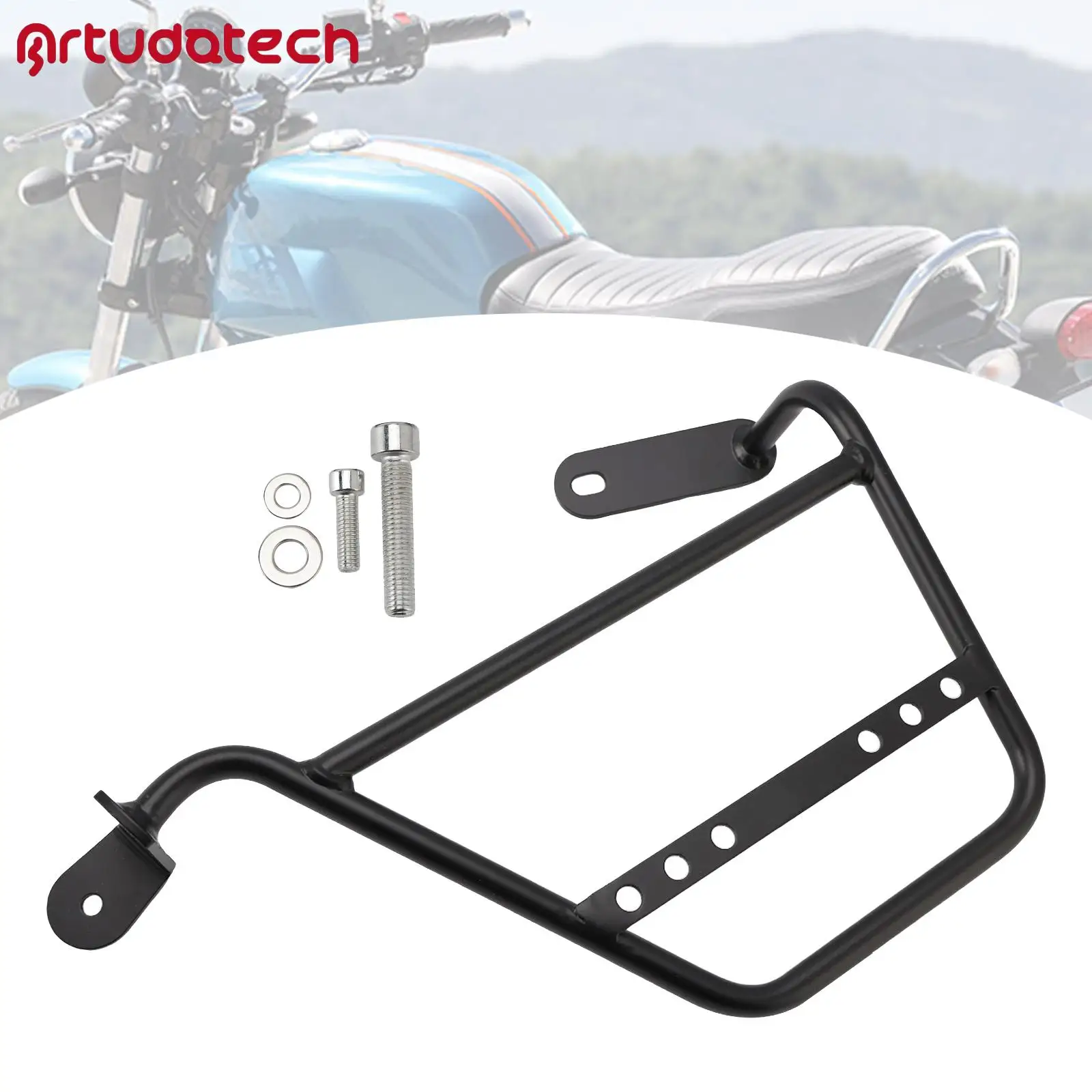 

Artudatech Side Bag Racks Saddlebag Mounting Bracket Black Fit for Guzzi V7 2021-2024 Left/Right