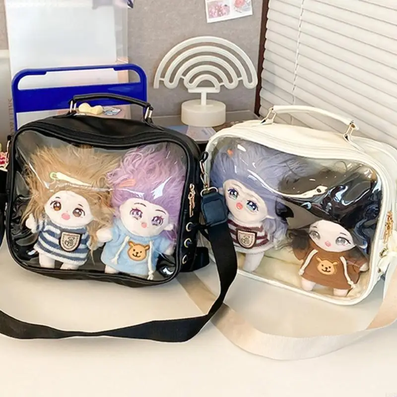 

Clear Window Large Capacity Crossbody Bag Adjustable Strap Itabag Backpack Shoulder Handbag with Top Handle for Pins