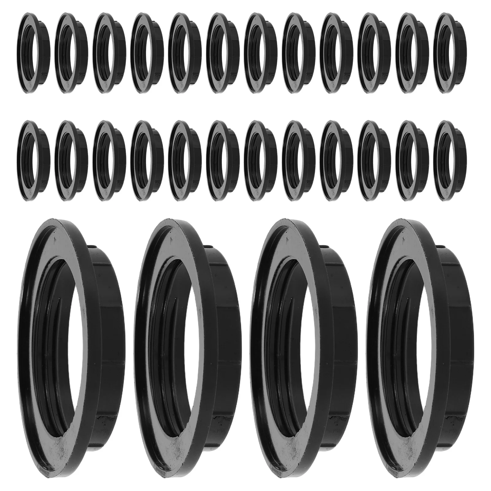 

42Pcs Light Socket Shade Rings Bakelite Full Threaded Retaining Rings for E27 E26 Glass Lampshades Pendant Light Fixtures