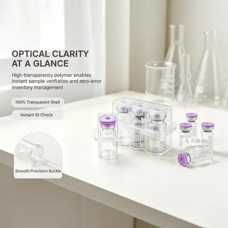 Portable 3mL Vial Storage Case Transparent Sealed Peptide Vial Holder 1/5/10Pcs Suitable for Travel Lab Home Use