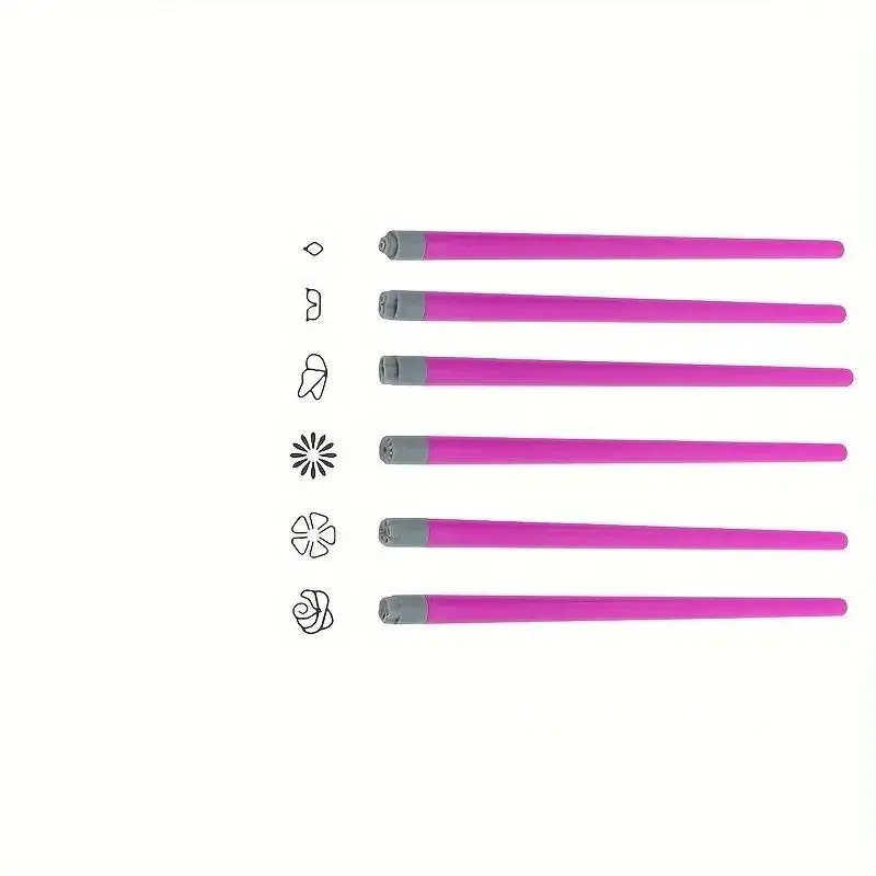 Ensemble de stylos à tampons pour Nail Art, plaque de stylo à ongles en forme de fleur avec motifs en gel de silice, Kit de tampons à points pour femmes, Art différent, 6 pièces
