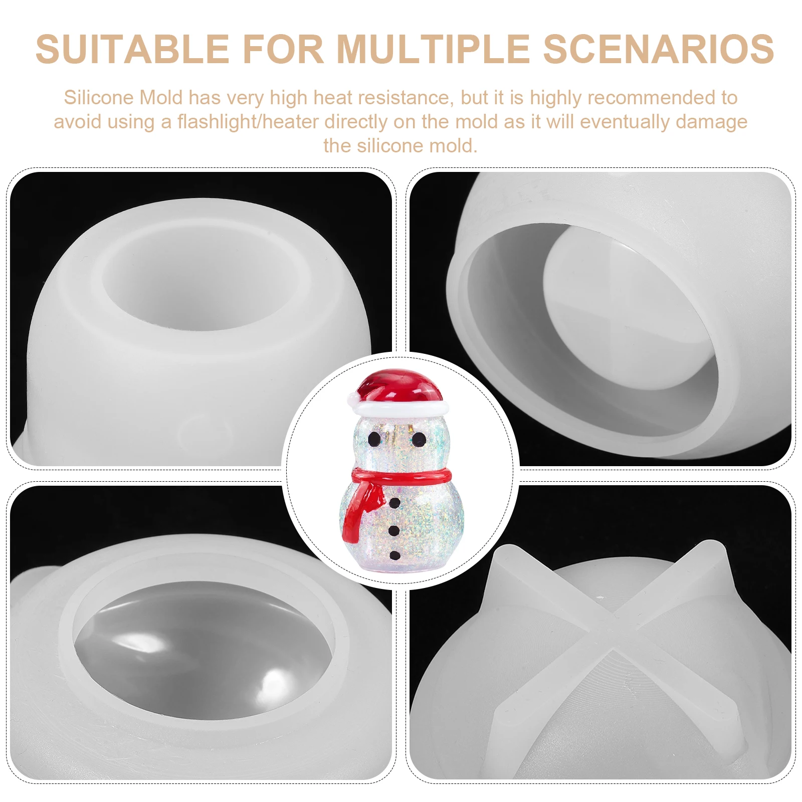 

IWOWHERO Snowman Jar Set White Craft Christmas Winter Decoration Jewelry Holder Storage Bottle