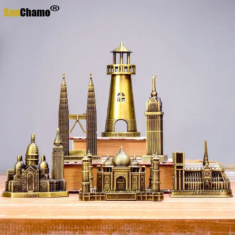 World Famous Tower Landmark Building Metal Model of Big Ben Birthday Gift Ornaments Home Decoration Accessories Statue