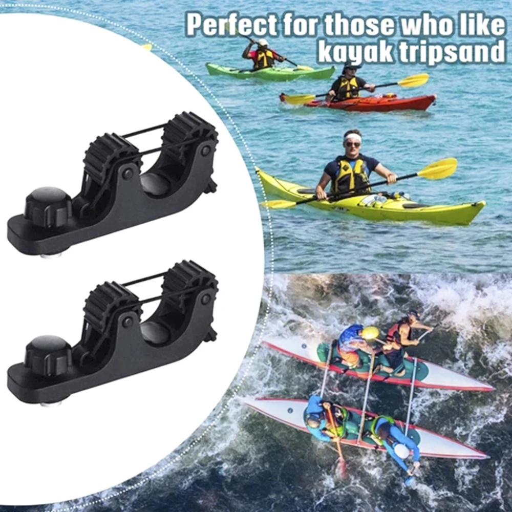 

2pcs Kayak Paddle Holder Plastic+Rubber Multifunctional Kayak Track Mount Accessories Kayak Oar Holder Stand Save Track Space