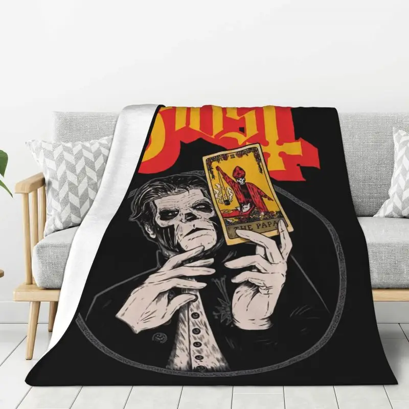 

Custom Impera Maestro Ghost Blankets Warm Flannel Heavy Metal Rock Band Throw Blanket for Bedding Couch Quilt