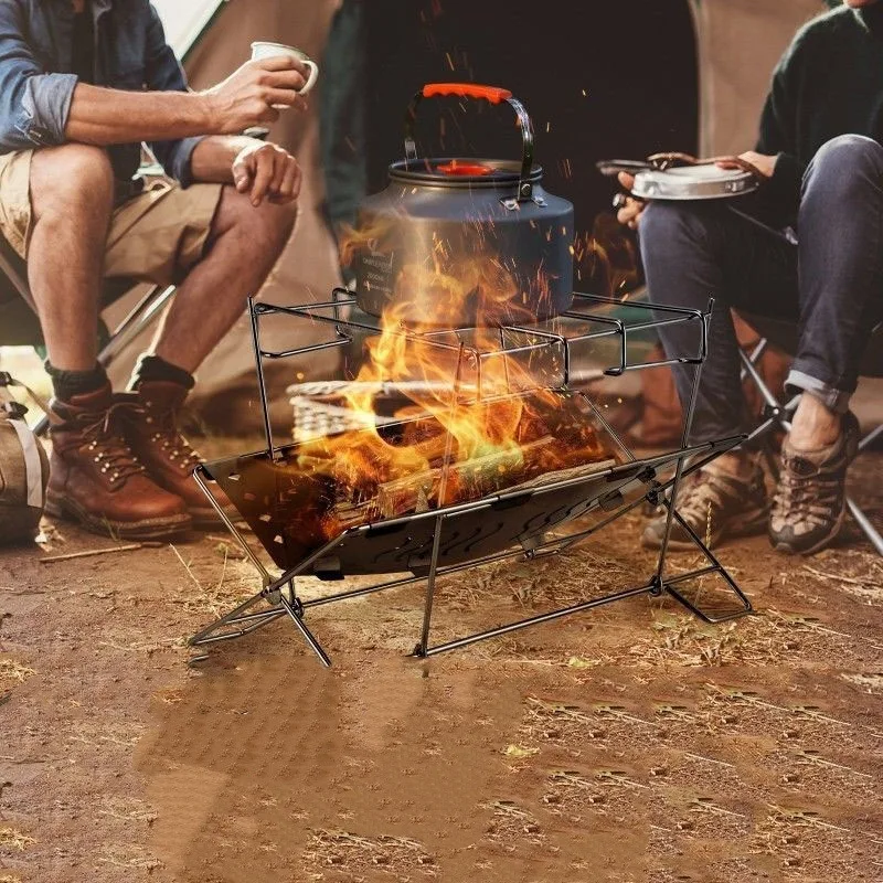 

Складной гриль для костра, портативная решетка для кемпинга из нержавеющей стали, кухонная стойка, подставка для плиты для барбекю