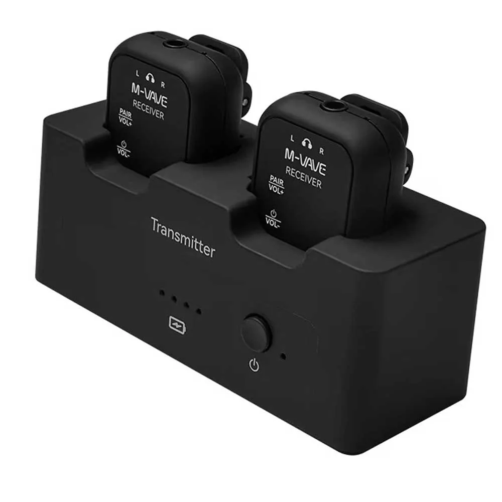 M-VAVE WP-12 2.4G Wireless Earphone Monitor 1 Transmitter 2 Receiver Audio System Transmission Stereo Mono Recorder view 3