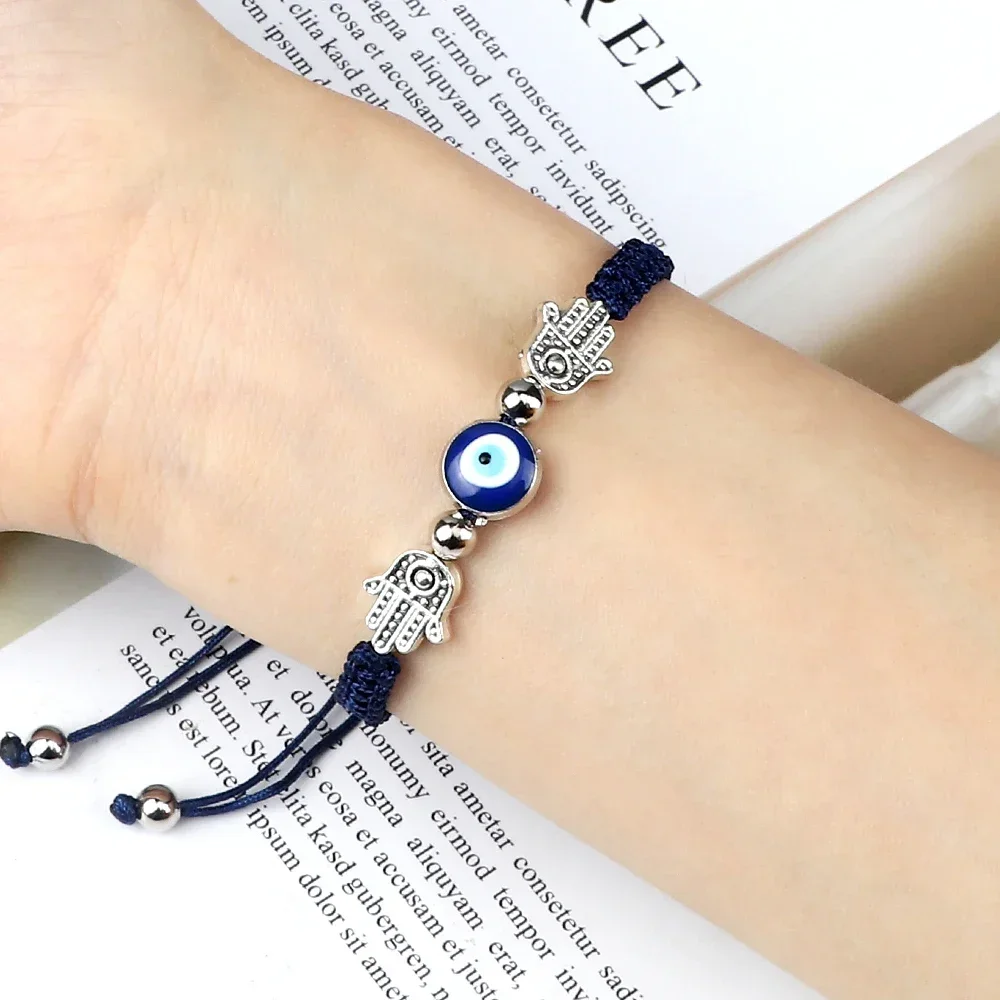 Nueva pulsera turca contra el mal de ojo para mujeres y hombres, cadena roja trenzada de la suerte, elefante Retro, cuerda multicolor de la suerte, joyería para la muñeca